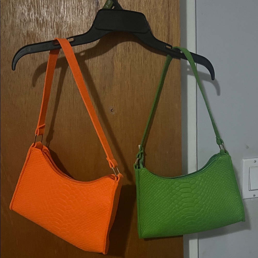 SHEIN Bright Orange and Green Shoulder Bags